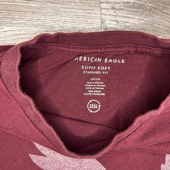 Men’s American Eagle AE Super Soft Standard Fit Red Logo Graphic T Shirt S - Picture 4 of 4